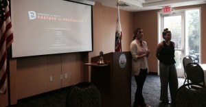 Hazel Payne Christina Baird Presenting D2L to Vacaville Sunrise Rotary