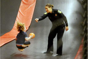 Local foster children jump, have fun with Vallejo police officers at holiday event